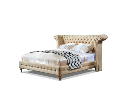 Chesterfield Design Podkładka English Podwójne łóżko Beige 140/160/180x200 cm