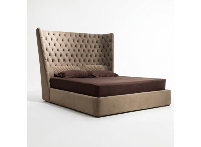 Łóżko angielskie Duże Chesterfield Podwójne łóżko Designer Hotel Aksamit Meble