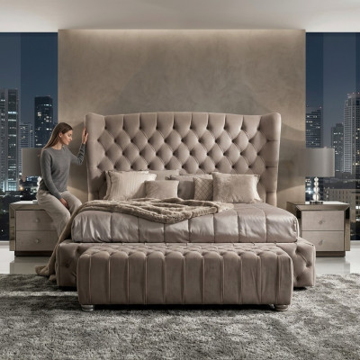 Oryginalne łóżko Chesterfield Łóżko Double Hotel łóżka Włókiennicze Podkładka 160x200cm Materiał Nowy