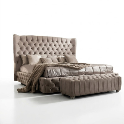 Oryginalne łóżko Chesterfield Łóżko Double Hotel łóżka Włókiennicze Podkładka 160x200cm Materiał Nowy
