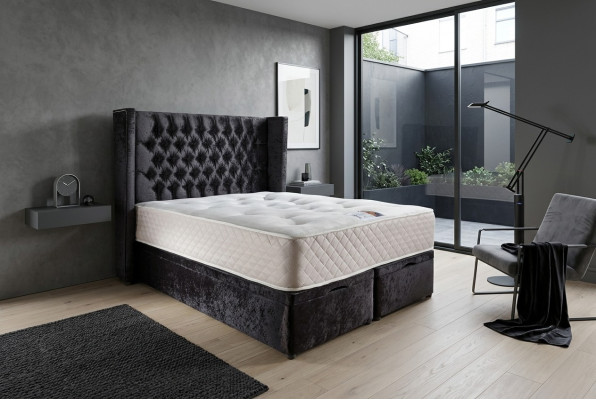 Chesterfield Designer Łóżko Sypialnia Włókienniczy Skóra Podkładka Aksamit 160x200 Nowość
