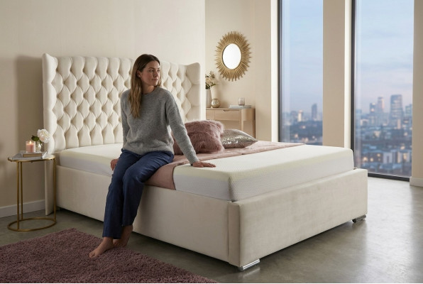 Chesterfield Łóżko Design Sypialnia Łóżko angielskie 180x200cm Włókienniczy Podkładka