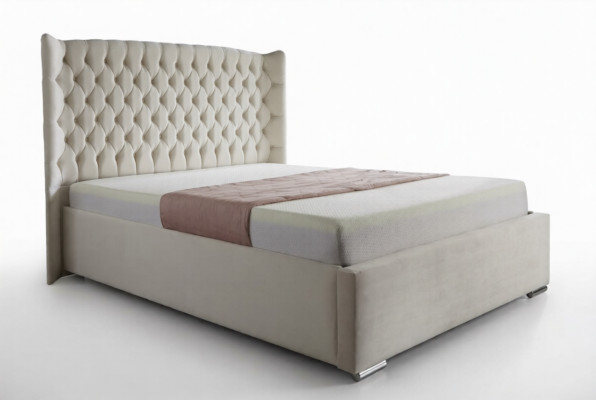 Chesterfield Łóżko Design Sypialnia Łóżko angielskie 180x200cm Włókienniczy Podkładka