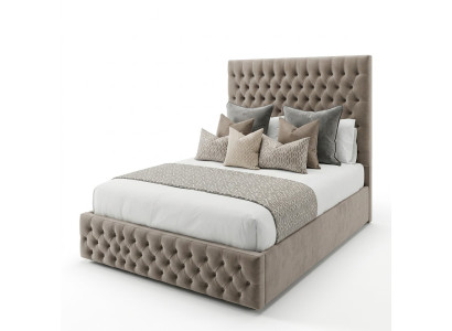 Chesterfield Łóżko Design Sypialnia Łóżko angielskie 200x200cm Włókienniczy Podkładka