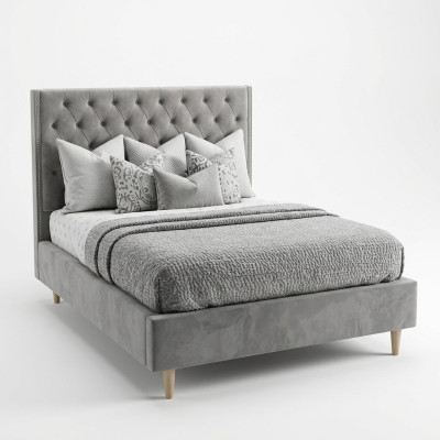 Chesterfield Łóżko Design Sypialnia Łóżko angielskie 140x200cm Włókienniczy Podkładka