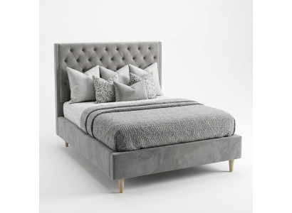 Chesterfield Łóżko Design Sypialnia Łóżko angielskie 140x200cm Włókienniczy Podkładka