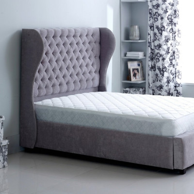 Designerskie Chesterfield Łóżko Sypialnia Włókienniczy Skóra Podkładka 140/160/180/200cm