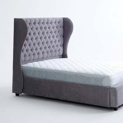 Designerskie Chesterfield Łóżko Sypialnia Włókienniczy Skóra Podkładka 140/160/180/200cm