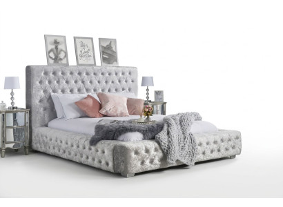 Szare łóżko Chesterfield z głóżko za nagłówek projektanta Podwójne łóżko