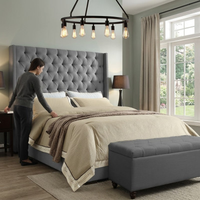 Klasyczny design Łóżko Podkładka do łóżka Włókienniczego 140x200cm Chesterfield Łóżko