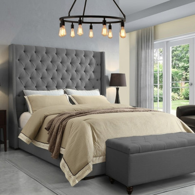Klasyczny design Łóżko Podkładka do łóżka Włókienniczego 140x200cm Chesterfield Łóżko