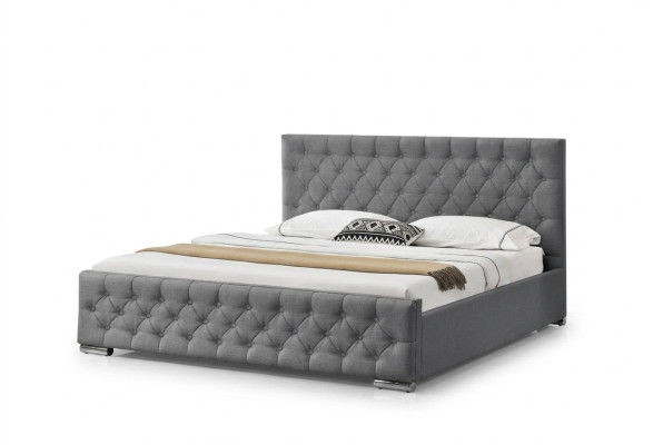 Chesterfield Łóżko Design Sypialnia Łóżko angielskie 200x200cm Włókienniczy Podkładka