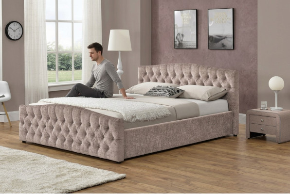 Designerskie łóżko tapicerowane Łóżko Włókiennicze Skóra Podkładka łóżko 180x200cm Sypialnia