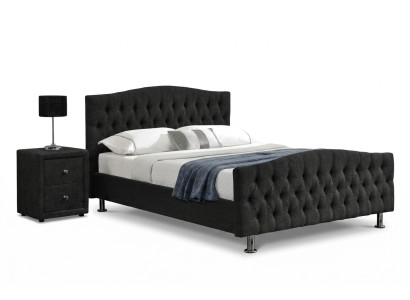 Czarne łóżko Chesterfield Design Sypialnia Łóżko angielskie