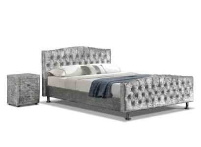 Podkładka Chesterfield szara luksusowa Podwójne łóżko Sypialnia designerskie łóżko