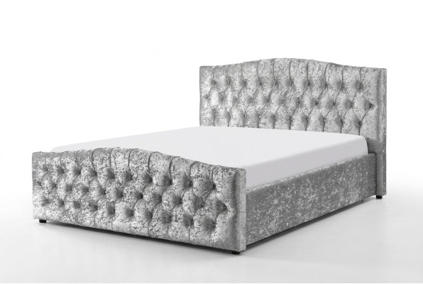 Modern Grey Chesterfield Luxury Podwójne łóżko Designerskie łóżko Sypialnia