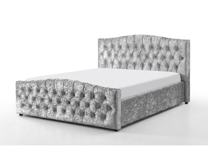 Modern Grey Chesterfield Luxury Podwójne łóżko Designerskie łóżko Sypialnia