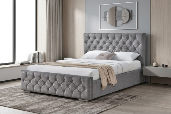 Chesterfield Łóżko Design Sypialnia Łóżko angielskie 160x200cm Włókienniczy Podkładka
