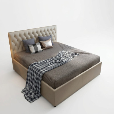 Designerskie Chesterfield Łóżko Sypialnia sztuczna skóra Podkładka 140/160/180/200 cm