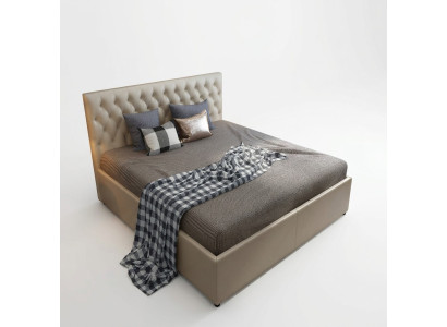 Designerskie Chesterfield Łóżko Sypialnia sztuczna skóra Podkładka 140/160/180/200 cm