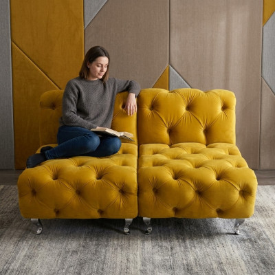 Chesterfield Hotel Double Skóra Łóżko Sypialnia Podkładka Luksusowe łóżko 200x200cm