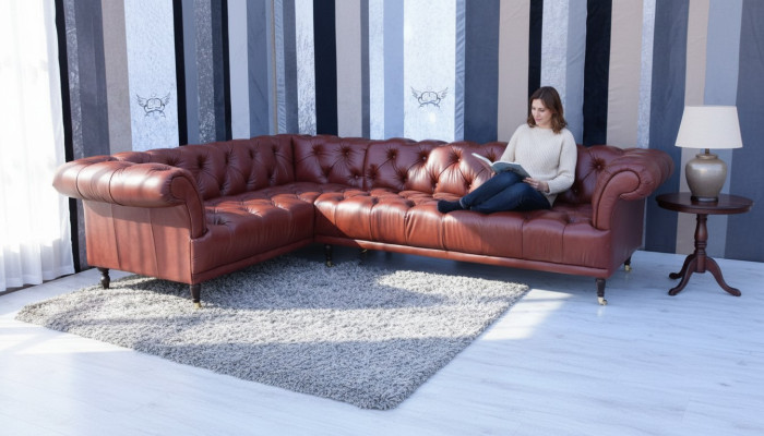 Narożnik Noble Chesterfield Podkładka Ustawić -Wykonane na miarę
