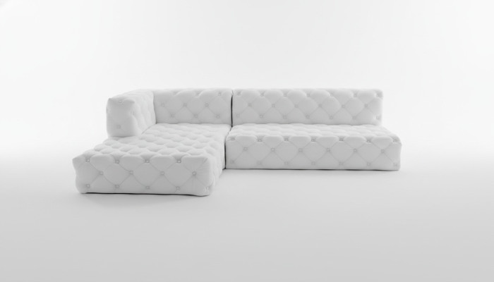 Design Narożnikowa kanapa Kanapa Skóra Podkładka Sofa Zestaw narożny Kryształy Narożnikowa kanapa Nowość