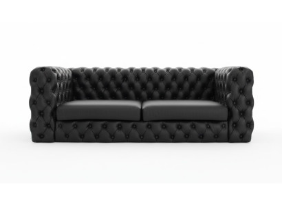 Black Chesterfield 3 miejsce do siedzenia Sofa Designer Luxury Ustaw