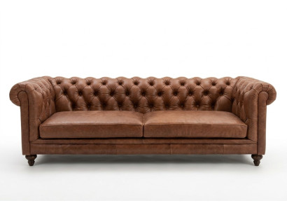 Chesterfield Sofa Couch Podkładka Materiał Skóra Couchen Podkładka Ustawić 3-osobową