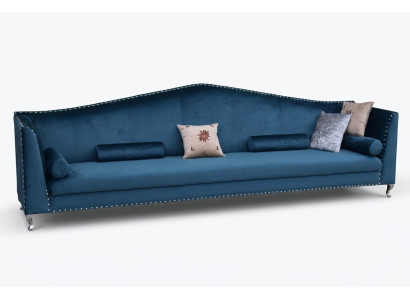 Sofa Kanapa Podkładka Materiał Skóra Kanapa Blaue Ustawić 5 osobowa