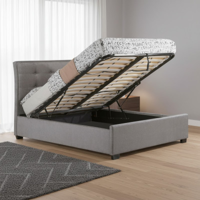 Designerskie Chesterfield Taupes Luksusowe Podwójne łóżko Podkładka z ramą