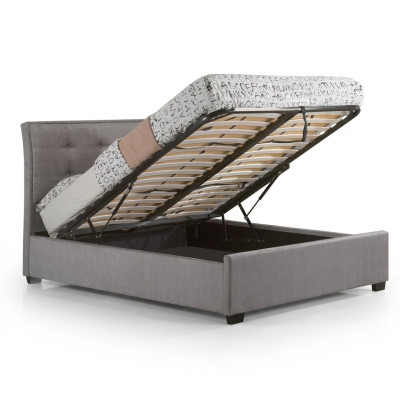 Designerskie Chesterfield Taupes Luksusowe Podwójne łóżko Podkładka z ramą