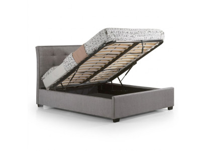 Designerskie Chesterfield Taupes Luksusowe Podwójne łóżko Podkładka z ramą