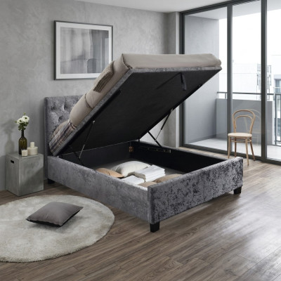 Designerskie Chesterfield Łóżko Sypialnia Włókienniczy Skóra Podkładka 140/160/180/200 cm
