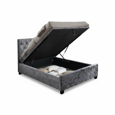 Designerskie Chesterfield Łóżko Sypialnia Włókienniczy Skóra Podkładka 140/160/180/200 cm