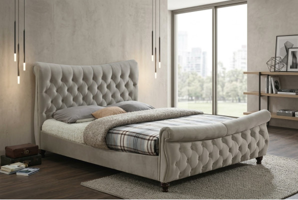 Black Chesterfield Hotel Podwójne łóżko Sypialnia Podkładka Luxury Meble