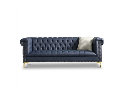 Meble w stylu angielskim Chesterfield Trzy miejsce do siedzenia Sofa Pink Turkis 3-osobowa niebieska sofa
