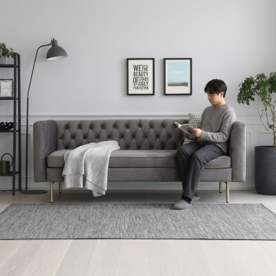Sofa Luxury Włókienniczy Chesterfield Couch Sofy Podkładka 3 miejsce do siedzenia Włoskie meble