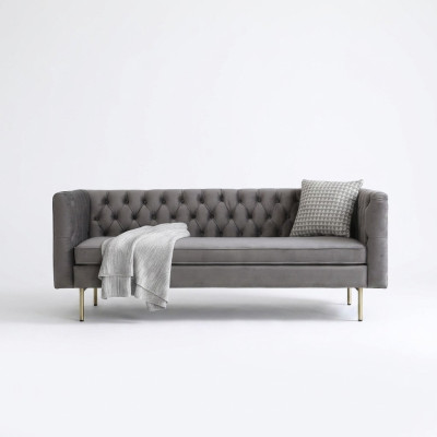 Sofa Luxury Włókienniczy Chesterfield Couch Sofy Podkładka 3 miejsce do siedzenia Włoskie meble