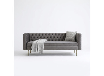 Sofa Luxury Włókienniczy Chesterfield Couch Sofy Podkładka 3 miejsce do siedzenia Włoskie meble