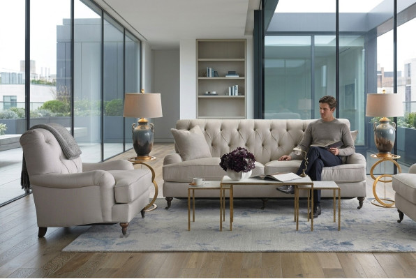 Chesterfield Luxury Sofa Couch Podkładka Siedziba Materiał Ustawić 3+1 miejsce siedzące Kanapy