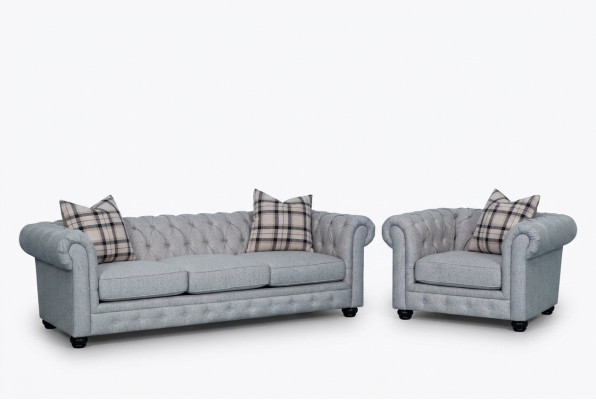 Chesterfield Zestaw sofowy Sofa Kanapa Podkładka 3+1 miejsce do siedzenia Skóra Kanapy Włókiennicze Nowość