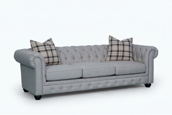Chesterfield 3-osobowa Sofa Kanapa Tkaninowa Tapicerowana Komplet kanapowy 3-osobowy Nowa