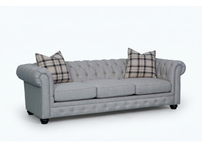 Chesterfield 3-osobowa Sofa Kanapa Tkaninowa Tapicerowana Komplet kanapowy 3-osobowy Nowa