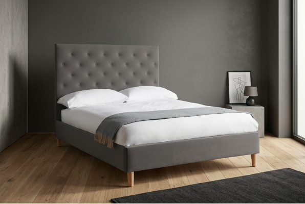 Łóżko Podkładka Design Luksusowe podwójne łóżko hotelowe Sleep Pokój Chesterfield Grey