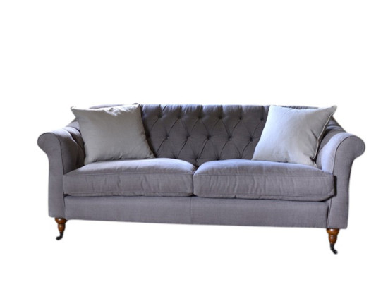 Chesterfield 3-osobowa sofa z tkaniny Kanapa Obicie Komplet wypoczynkowy 3-osobowe Kanapy Nowe