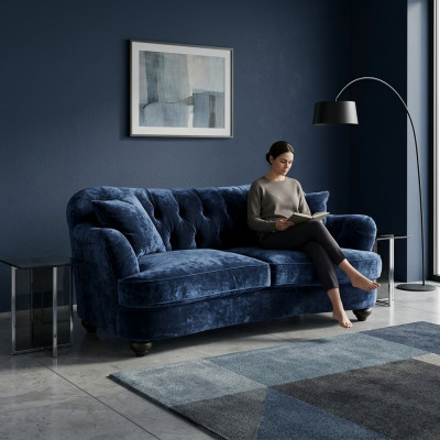 Sofa Luxury Włókienniczy Chesterfield Couch Sofy Podkładka 3 miejsce siedzące Kanapy Materiał Nowość