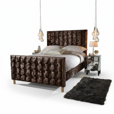 Chesterfield Łóżko tapicerowane Podwójne łóżko Big XXL designerskie luksusowe łóżko Aksamit