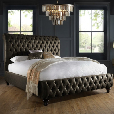 Chesterfield Włókienniczy Łóżko Sypialnia łóżko Podwójna Podkładka 140/160/180/200 cm