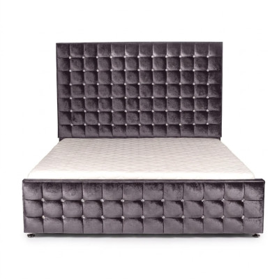 Designerskie czarne łóżko Chesterfield z Kryształowe kamienie luksusowe Meble